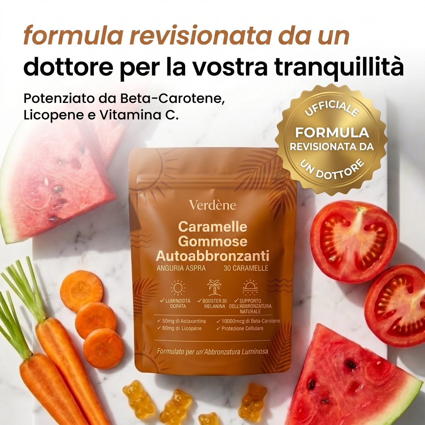 Caramelle gommose autoabbronzanti - Verdène
